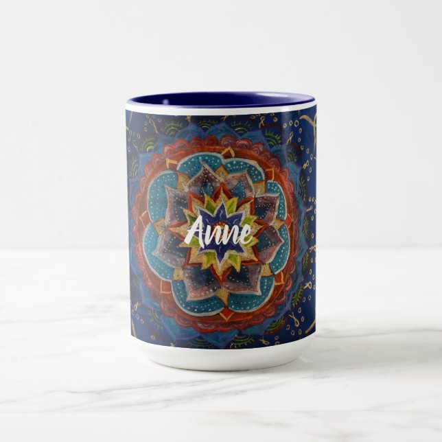 Taza Nombre personalizado Mandala Combo Mug (Centro)