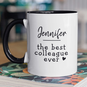 Taza Nombre personalizado Mejor Colega de Coworker