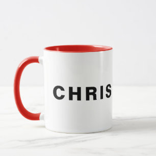 Taza Nombre Personalizado Minimalista De Dos Tonos O Lo