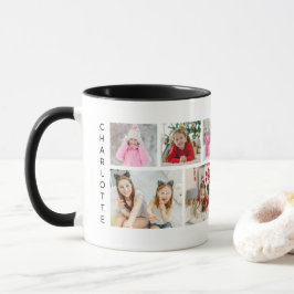 Taza Nombre personalizado moderno de varios Collages de
