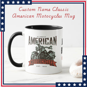 Taza Nombre personalizado Motocicletas clásicas america