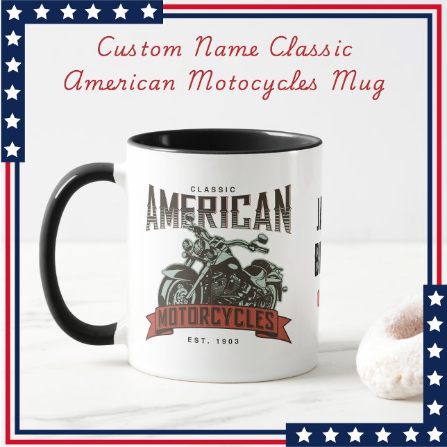 Taza Nombre personalizado Motocicletas clásicas america (Subido por el creador)