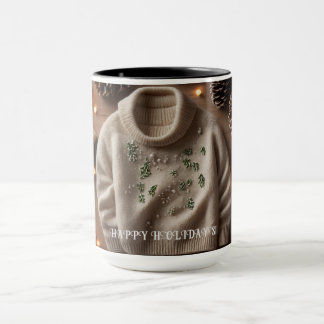 Taza Nombre personalizado Mug del suéter de invierno ac