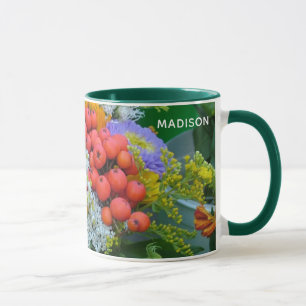 Taza Nombre personalizado Mugs de flores - elegir estil