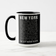 Nombre personalizado Mugs de tipografía de Nueva Y