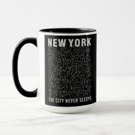 Taza Nombre personalizado Mugs de tipografía de Nueva Y