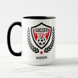Taza Nombre personalizado Muñecos del logotipo del fútb