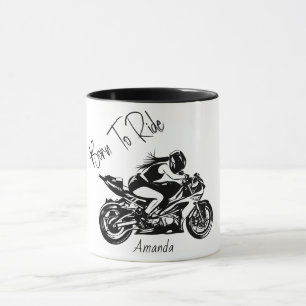 Taza Nombre Personalizado Nacido Para Montar