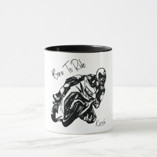 Taza Nombre Personalizado Nacido Para Montar