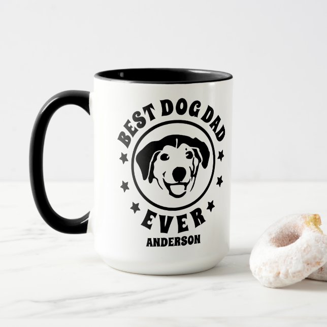 Taza Nombre personalizado personalizado del mejor padre (Con donut)