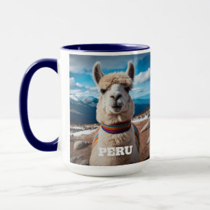 Taza Nombre personalizado Perú Llama