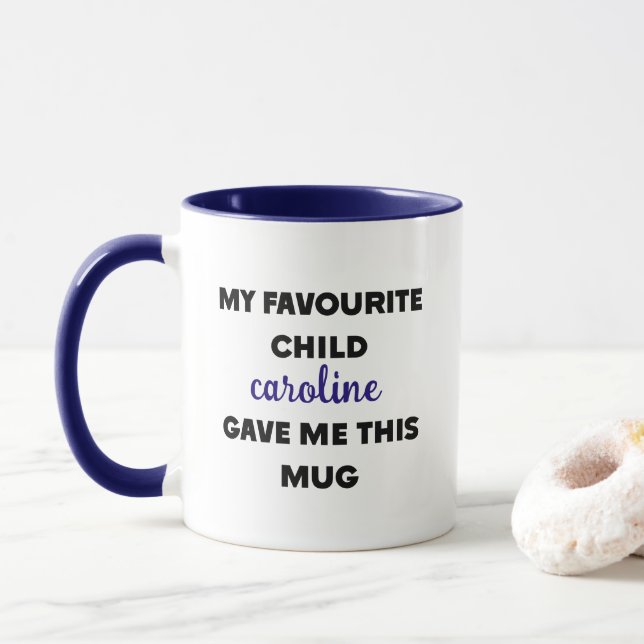 Taza Nombre personalizado que mi hijo favorito me dio (Con donut)