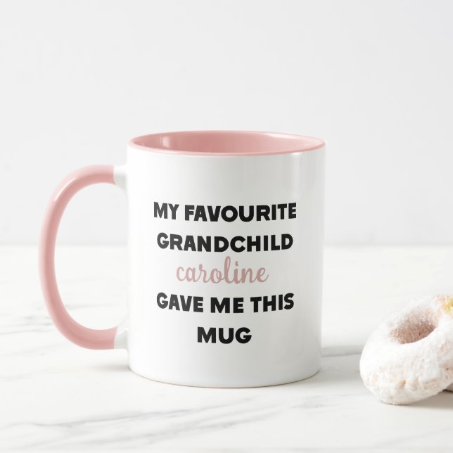 Taza Nombre personalizado que mi nieto favorito me dio (Con donut)
