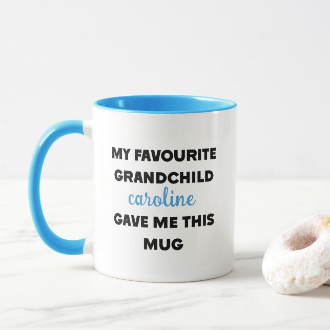 Taza Nombre personalizado que mi nieto favorito me dio (Con donut)