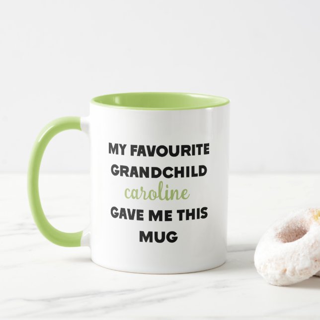 Taza Nombre personalizado que mi nieto favorito me dio (Con donut)