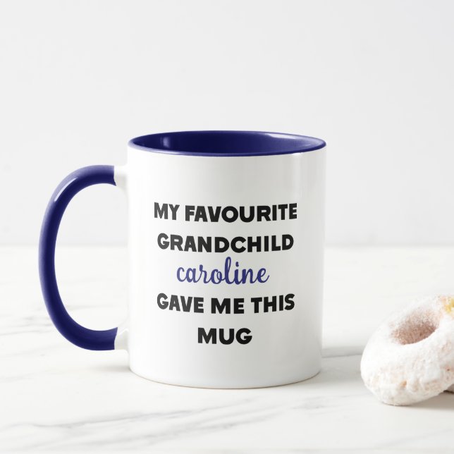 Taza Nombre personalizado que mi nieto favorito me dio (Con donut)