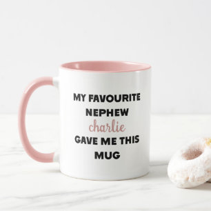 Taza Nombre personalizado que mi sobrino favorito me di