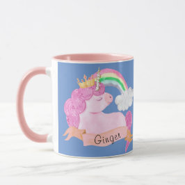 Taza Nombre personalizado 🌈 Rainbow Unicorn     