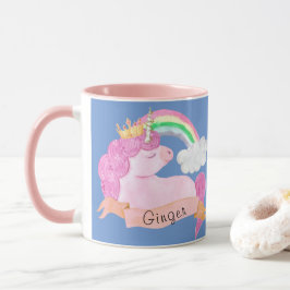 Taza Nombre personalizado 🌈 Rainbow Unicorn     
