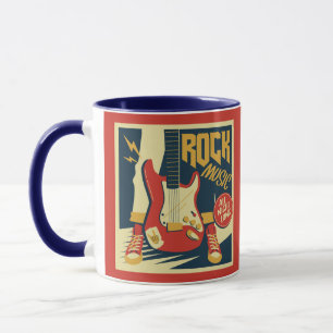 Taza Nombre personalizado Retro Rock Music Mugs