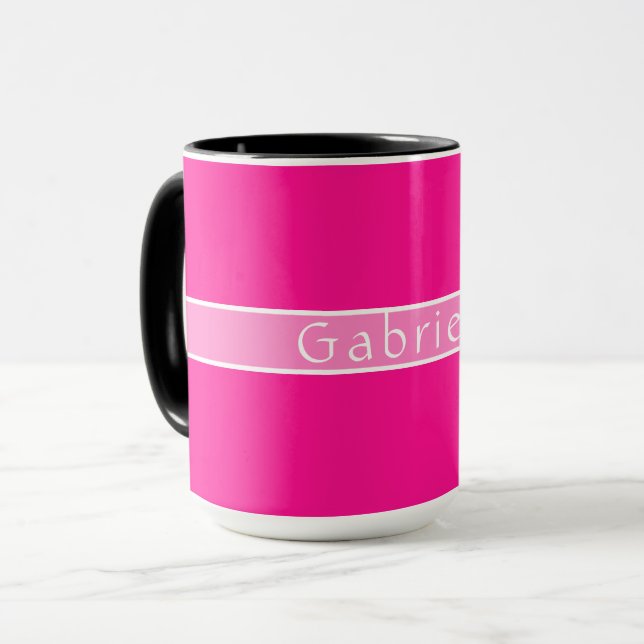 Taza Nombre personalizado Rosa simple caliente (Anverso izquierdo)