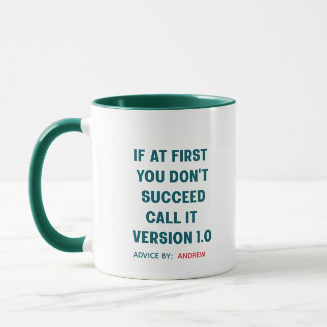 Taza Nombre personalizado "Si al principio no tienes éx (Izquierda)
