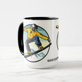 Taza Nombre personalizado SNOWBOARDER mugs
