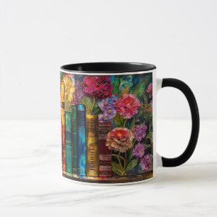Taza Nombre Personalizado Vidrio Pintado Floral Amante