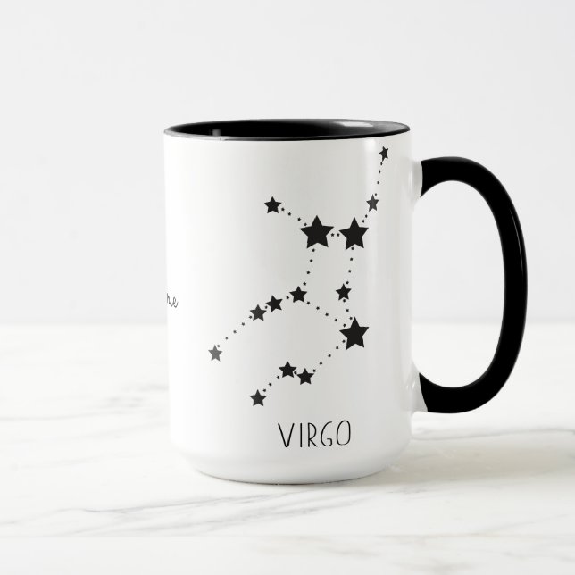 Taza Nombre personalizado Virgo Star Zodiac (Derecha)