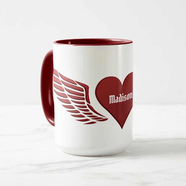 Taza Nombre personalizado Wings of Love Mugs (Anverso izquierdo)