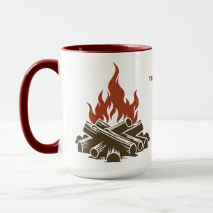Taza Nombre personalizado y camping de texto