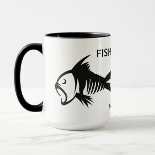 Taza Nombre personalizado y pescado de texto