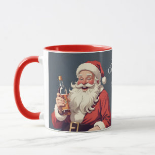 Taza Nombre personalizado y texto divertidos Santa borr