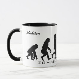 Taza Nombre personalizado Zombie Evolution mugs