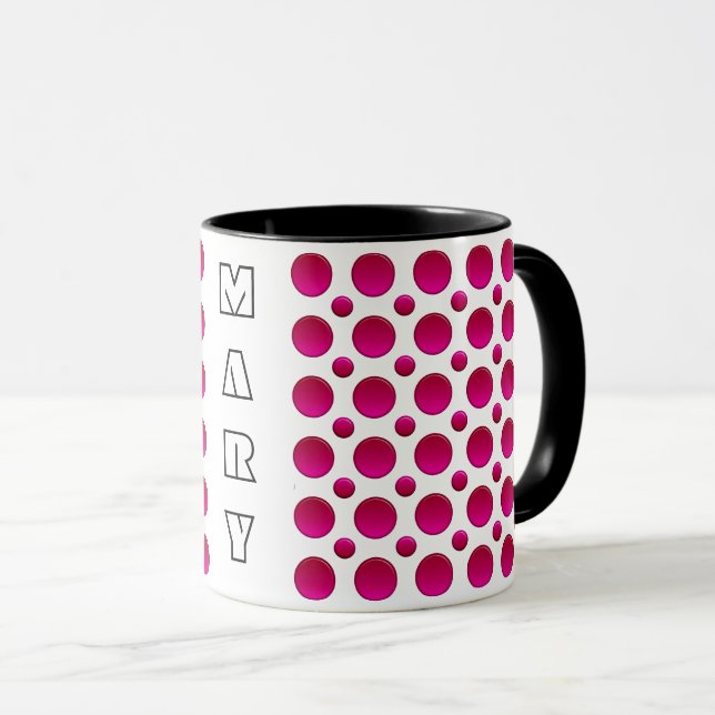 Taza Nombre rojo de Gragient de los lunares (Anverso derecho)