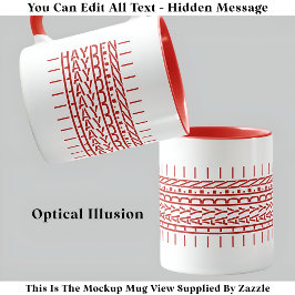 Taza Nombre rojo mensaje oculto moda Mug 121R cumpleaño