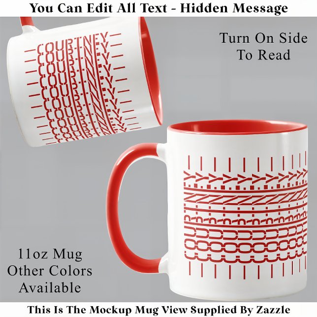 Taza Nombre Rojo Mensaje Oculto Trendy Mug 121B Moderno (Subido por el creador)