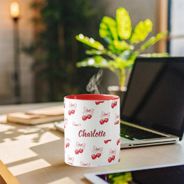 Taza Nombre rosa del arco del cerezo