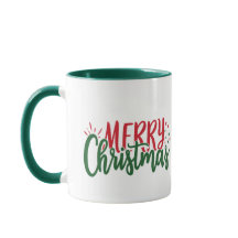 Nombre simple Feliz Navidad Rojo y Verde