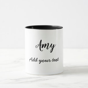 Taza nombre simple mínimo personalizado monograma clá