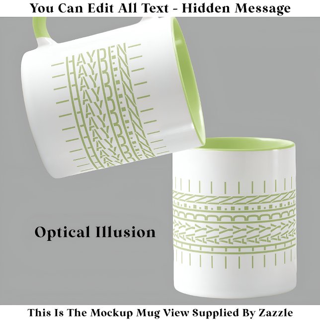 Taza Nombre verde Mensaje oculto Trendy Mug 121G Modern (Subido por el creador)