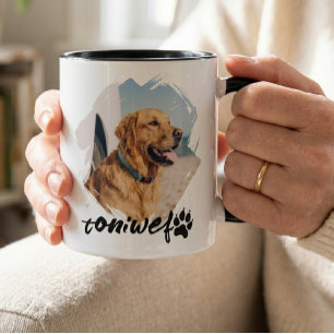 Taza Nombre y foto de tipografía moderna y fresca para 