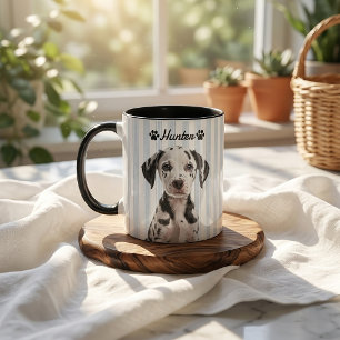Taza Nombre y foto modernos simples de la mascota