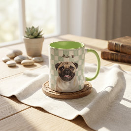 Taza Nombre y foto modernos simples de la mascota