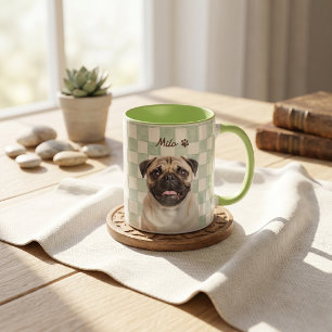 Taza Nombre y foto modernos simples de la mascota