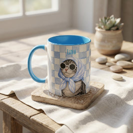 Taza Nombre y foto modernos simples de la mascota