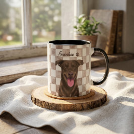 Taza Nombre y foto modernos simples de la mascota