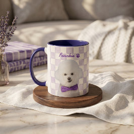 Taza Nombre y foto modernos simples de la mascota