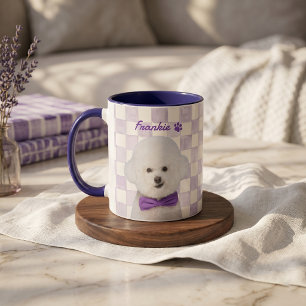 Taza Nombre y foto modernos simples de la mascota