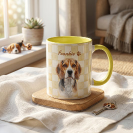 Taza Nombre y foto modernos simples de la mascota